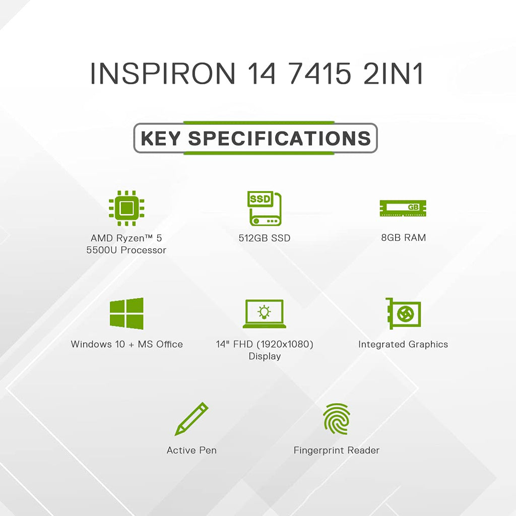 מחשב נייד דל Dell Inspiron 7415 2-IN-1 AMD Ryzen™ 5 5500U 256GB SSD 8GB 14